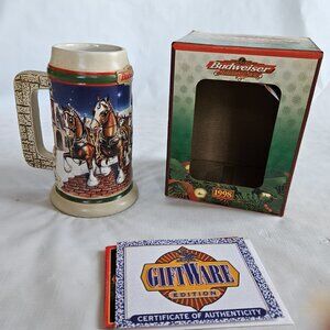 Vintage 1998 Anheuser Busch Budweiser CS343SE Grants Farm Holiday Stein